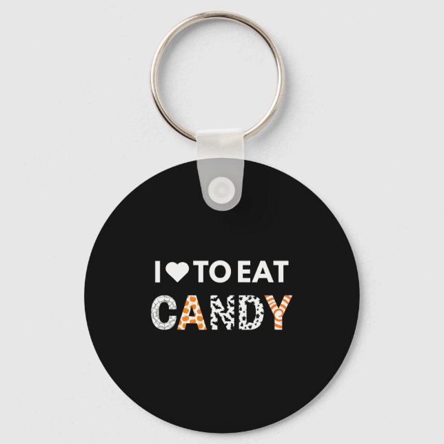 I Love To Eat Candy I'm Candy Halloween Couples Ma Keychain (Front)