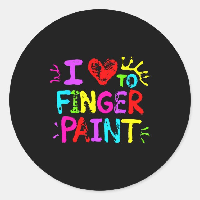 I Love To Finger Paint Couple Funny Valentine Day  Classic Round Sticker (Front)