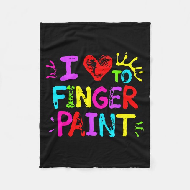 I Love To Finger Paint Couple Funny Valentine Day  Fleece Blanket (Front)