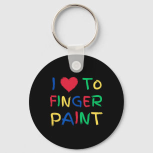 I Love To Finger Paint Couple Valentine Day Cute H Keychain