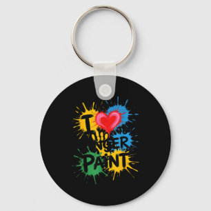 I Love To Finger Paint Couples Art Teacher Finger  Keychain