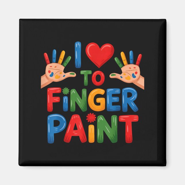 I Love To Finger Paint Couples Art Teacher Finger  Magnet (Front)