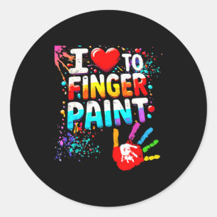 I Love To Finger Paint Im Paint Cute Valentines Classic Round Sticker