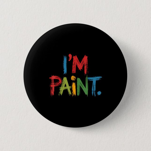 I Love To Finger Paint I'm Paint Funny Couple Vale 2 Inch Round Button (Front)