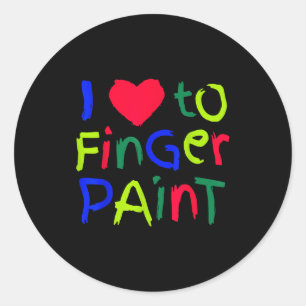 I Love To Finger Paint Matching I'm Paint Couple V Classic Round Sticker