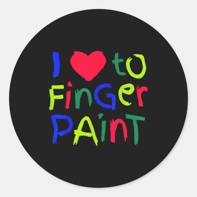 I Love To Finger Paint Matching I'm Paint Couple V Classic Round Sticker (Front)