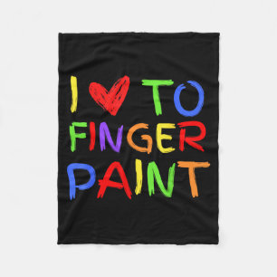 I Love To Finger Paint Tiny Red Heart Valentines D Fleece Blanket