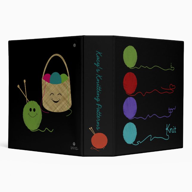 I Love to Knit Avery Binder 2." (Background)