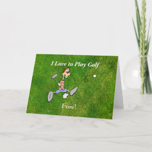 I Love to Play Golf - Fore! Thank You Card