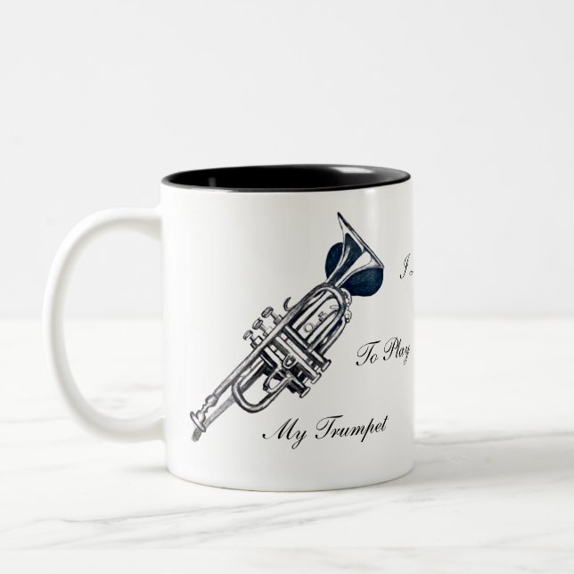 I love to Play My Trumpet Two-Tone Coffee Mug (Left)