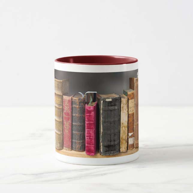 I Love to Read, Antique Vintage Books Mug (Center)