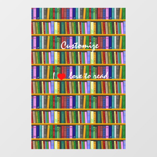 I love to read Books  Thunder_Cove Window Cling (Sheet)