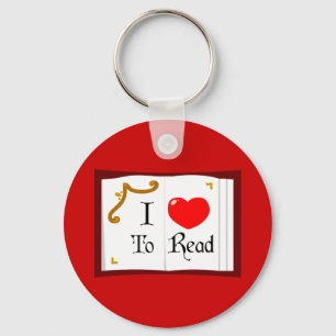 I Love To Read Keychain