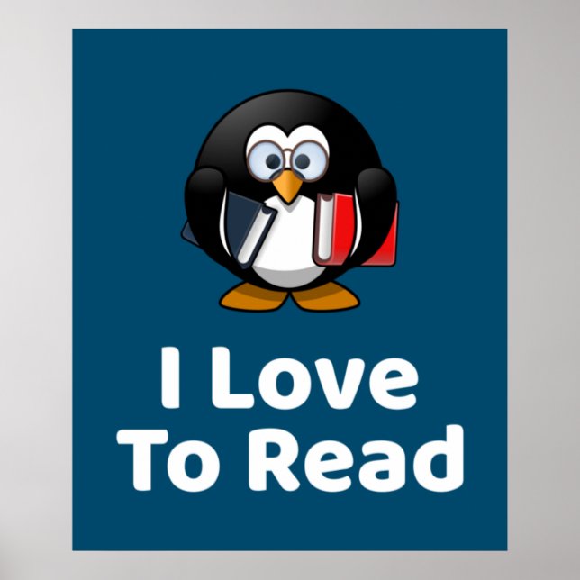 I Love To Read Penguin Poster (Front)