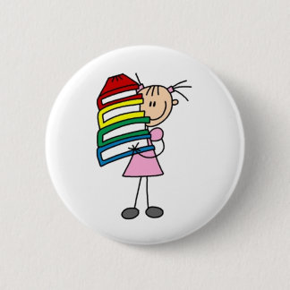 I Love To Read Stick Figure 2 Inch Round Button