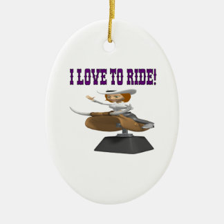 I Love To Ride 4 Ceramic Ornament