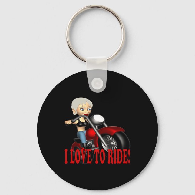 I Love To Ride 4 Keychain (Front)