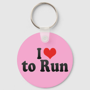 I Love to Run Keychain