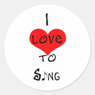I Love To Sing Classic Round Sticker