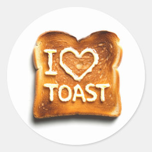 I Love Toast Classic Round Sticker