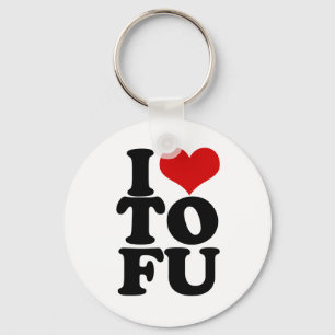 I Love Tofu Funny Vegan humour Keychain