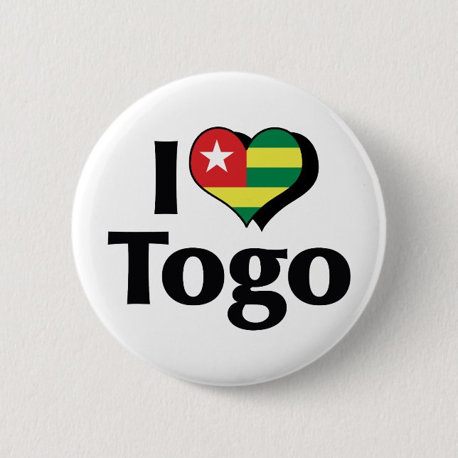 I Love Togo Flag 2 Inch Round Button (Front)