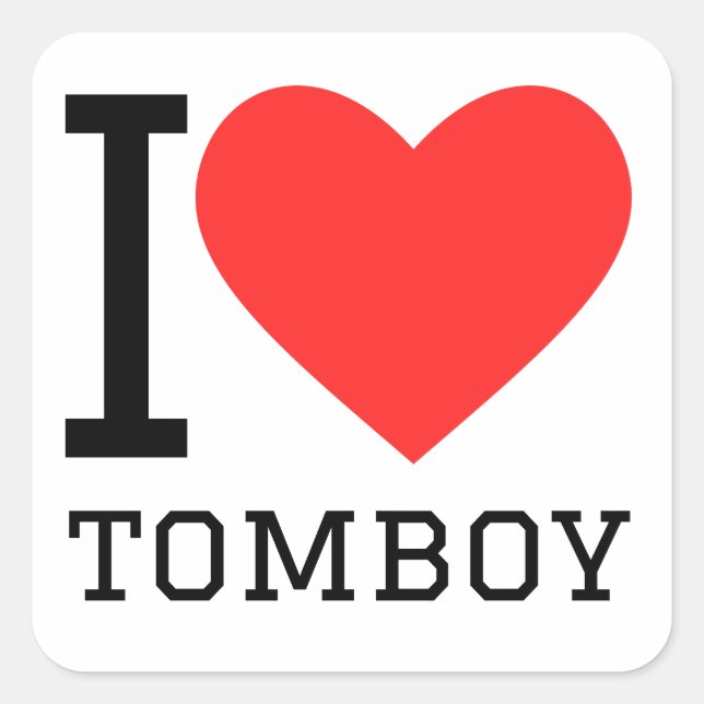 I love tomboy square sticker (Front)