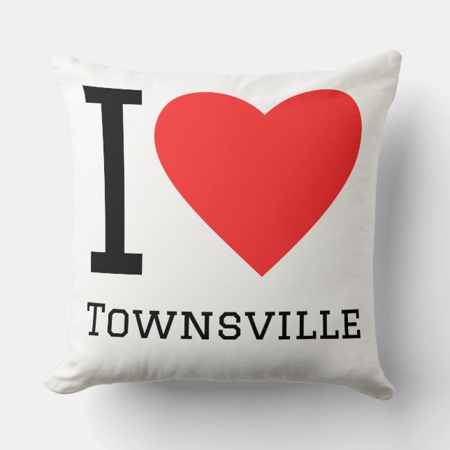I love townsville throw pillow (Front)