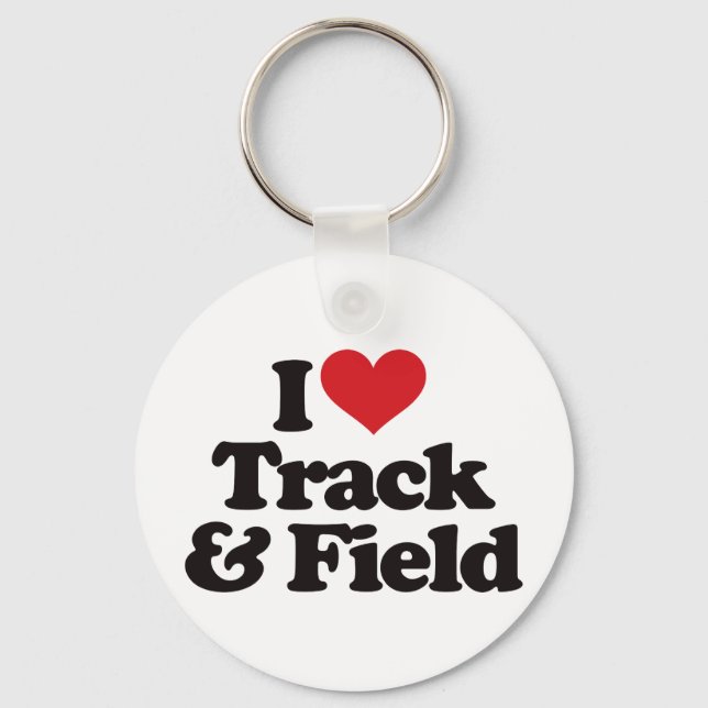 I Love Track and Field Keychain (Front)