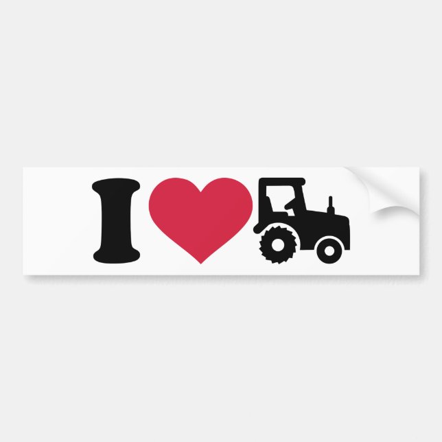 I love tractor bumper sticker (Front)