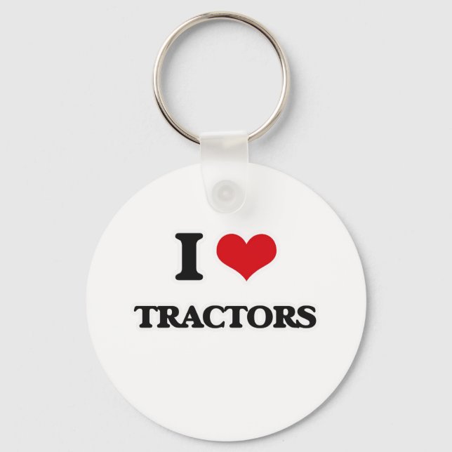 I Love Tractors Keychain (Front)