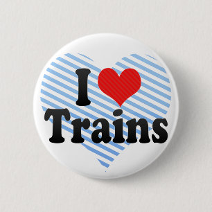 I Love Trains 2 Inch Round Button