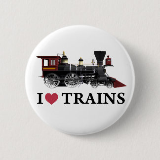 I Love Trains 2 Inch Round Button