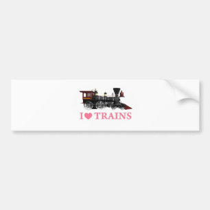 I Love Trains Bumper Sticker
