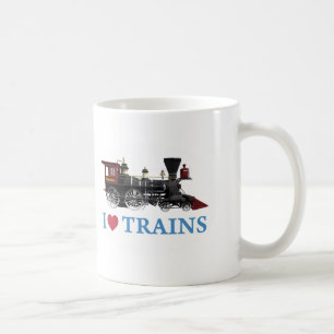I Love Trains Coffee Mug