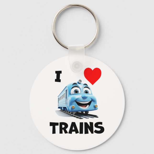 I love trains keychain (Front)