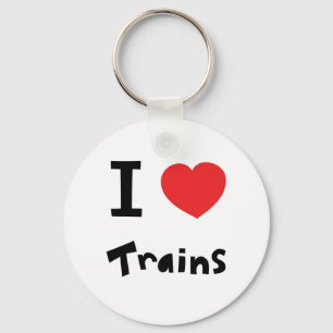I love trains keychain