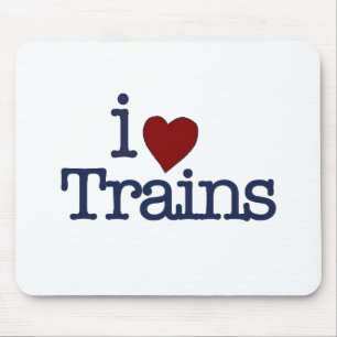 I Love Trains Mouse Pad