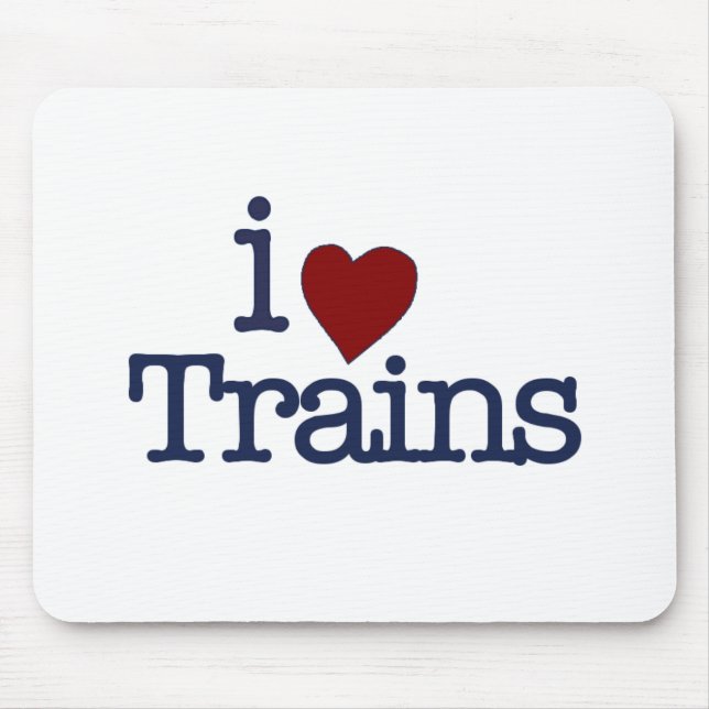 I Love Trains Mouse Pad (Front)