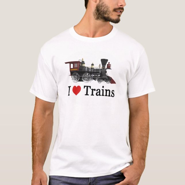 I Love Trains T-Shirt (Front)