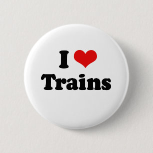 I Love Trains Tshirt 2 Inch Round Button