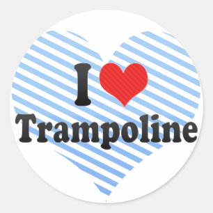 I Love Trampoline Classic Round Sticker
