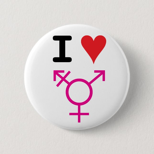 I Love Transgender 2 Inch Round Button (Front)