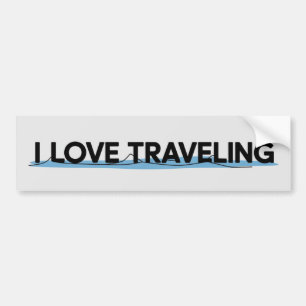 I LOVE TRAVELING Adventure Minimal Bumper Sticker