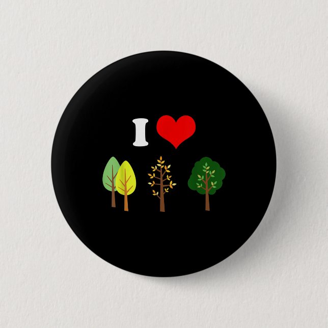 I Love Trees Nature Environmental Protection Plane 2 Inch Round Button (Front)