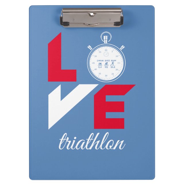 I love triathlon clipboard (Front)