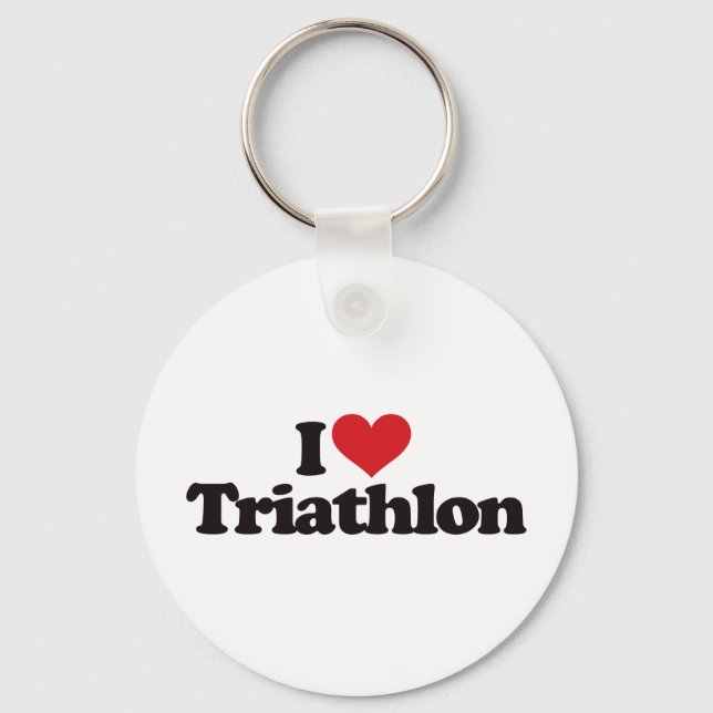 I Love Triathlon Keychain (Front)