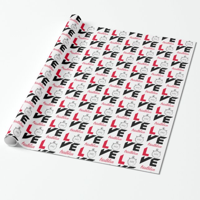 I love triathlon wrapping paper (Unrolled)