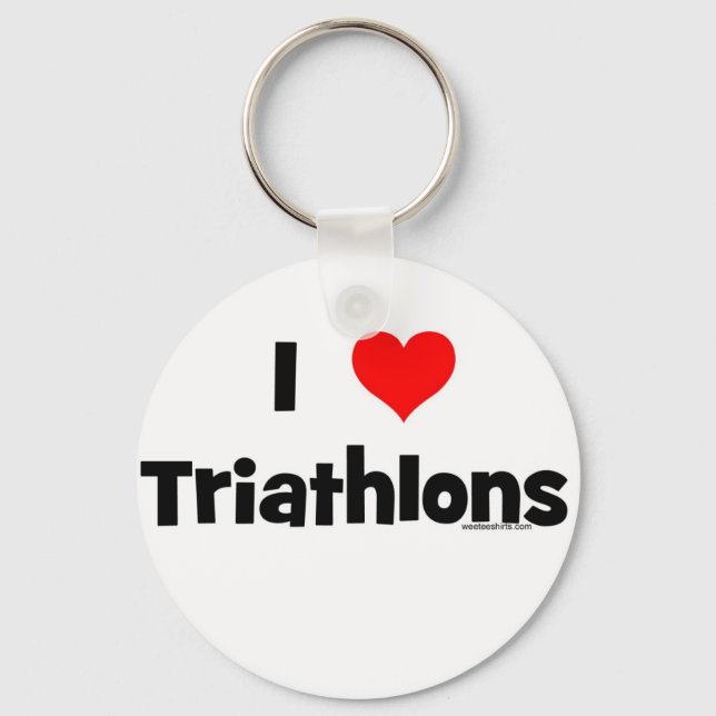 I Love Triathlons Keychain (Front)