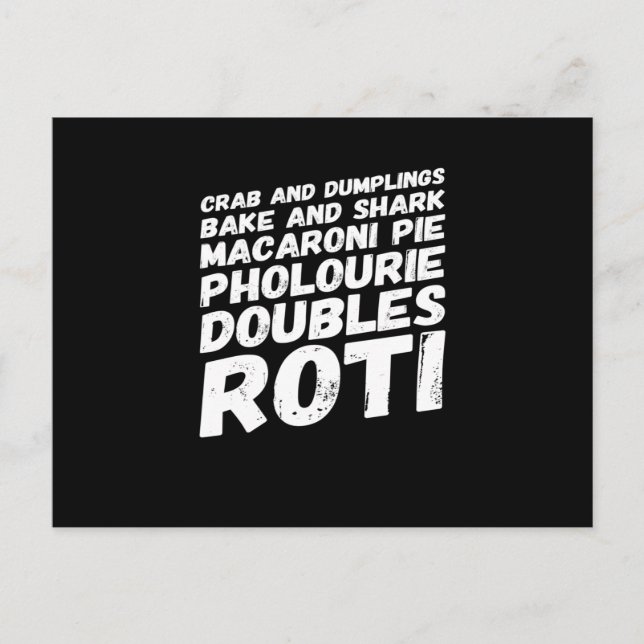 I love Trinidad and Tobago Food t-shirt Announcement Postcard (Front)